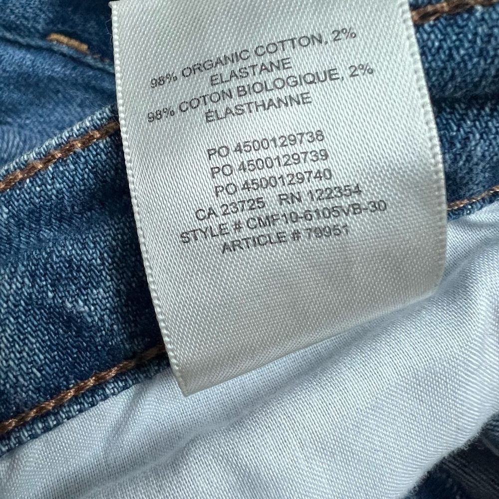 Aritzia Denim Forum The Arlo High Rise Straight Jeans Raw Hem Size 30 - Picture 13 of 14